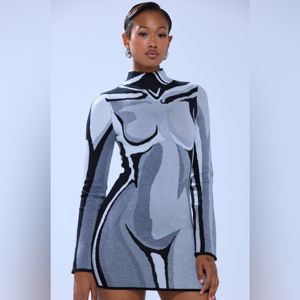 Abstract Bodycon Dress